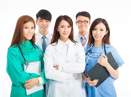 Professional medical doctor team standing over white background Stock Photo - Budget Royalty-Free & Subscription, Code: 400-07892417