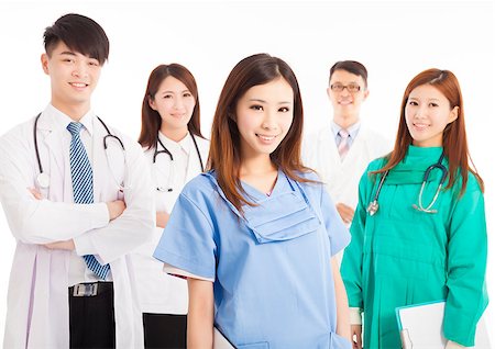 simsearch:400-07412761,k - Professional medical doctor team standing over white background Foto de stock - Royalty-Free Super Valor e Assinatura, Número: 400-07892420