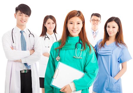 simsearch:400-07412766,k - Professional medical doctor team standing over white background Foto de stock - Super Valor sin royalties y Suscripción, Código: 400-07892421