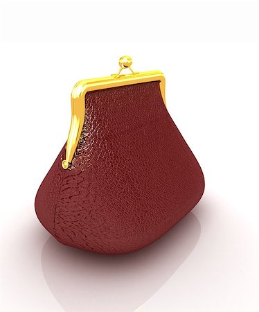simsearch:400-06921414,k - Leather purse on a white background Photographie de stock - Aubaine LD & Abonnement, Code: 400-07893027