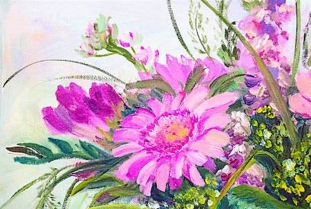 simsearch:400-07893049,k - Flowers, oil painting on canvas Photographie de stock - Aubaine LD & Abonnement, Code: 400-07893051
