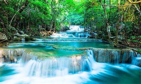 Scene of waterfall at Huay Mae Khamin Stock Photo - Budget Royalty-Free & Subscription, Code: 400-07893128
