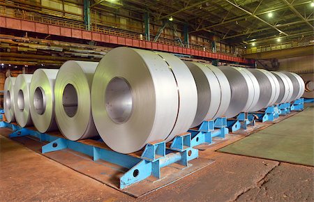 rolls of steel sheet in a factory Stock Photo - Budget Royalty-Free & Subscription, Code: 400-07893154