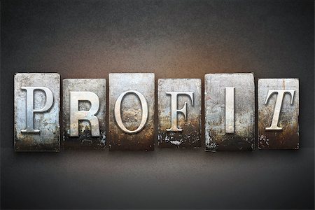 The word PROFIT written in vintage letterpress type Stock Photo - Budget Royalty-Free & Subscription, Code: 400-07893219