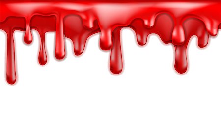 Red blood drips seamless patterns on white background. Vector illustration Stock Photo - Budget Royalty-Free & Subscription, Code: 400-07893271