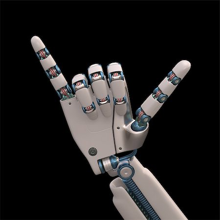 simsearch:400-07840088,k - Robotic hand shaped and measures that mimic the human skeleton. Clipping path included. Photographie de stock - Aubaine LD & Abonnement, Code: 400-07893625