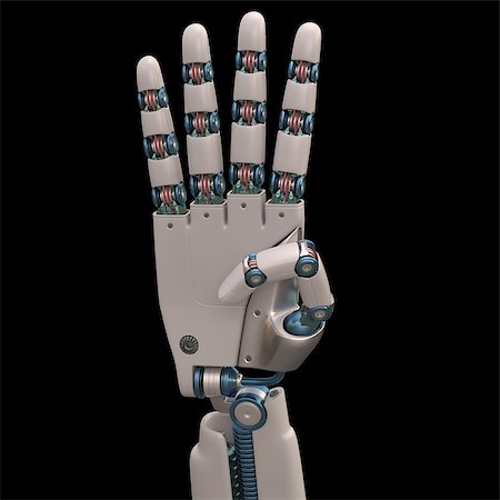 simsearch:400-07840088,k - Robotic hand shaped and measures that mimic the human skeleton. Clipping path included. Photographie de stock - Aubaine LD & Abonnement, Code: 400-07893623