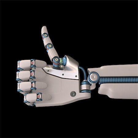 simsearch:400-07840088,k - Robotic hand shaped and measures that mimic the human skeleton. Clipping path included. Photographie de stock - Aubaine LD & Abonnement, Code: 400-07893630