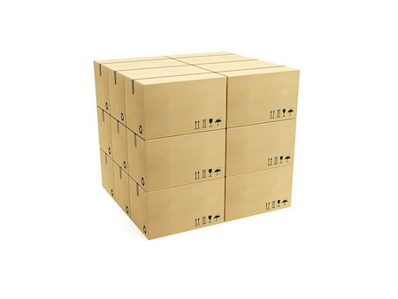 simsearch:400-08968192,k - pile of cardboard box, 3d render Foto de stock - Super Valor sin royalties y Suscripción, Código: 400-07893927