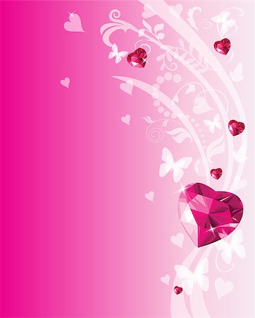 simsearch:400-06630484,k - Shiny ruby love hearts design. Valentine place card Stock Photo - Budget Royalty-Free & Subscription, Code: 400-07904301