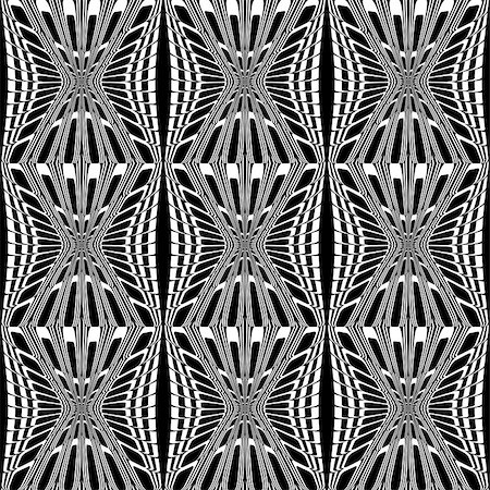 simsearch:400-07988831,k - Design seamless monochrome stripy pattern. Abstract warped textured background. Vector art Stock Photo - Budget Royalty-Free & Subscription, Code: 400-07904316