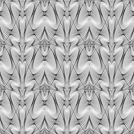 simsearch:400-07676348,k - Design seamless monochrome warped grid wave pattern. Abstract textured background. Vector art. No gradient Stock Photo - Budget Royalty-Free & Subscription, Code: 400-07904322