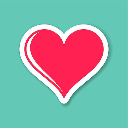 simsearch:400-07326110,k - Red vector heart paper sticker with transparent shadow Stock Photo - Budget Royalty-Free & Subscription, Code: 400-07904340