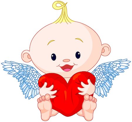 simsearch:400-08054562,k - Valentineâ??s Day Cupid holds heart Foto de stock - Super Valor sin royalties y Suscripción, Código: 400-07904364