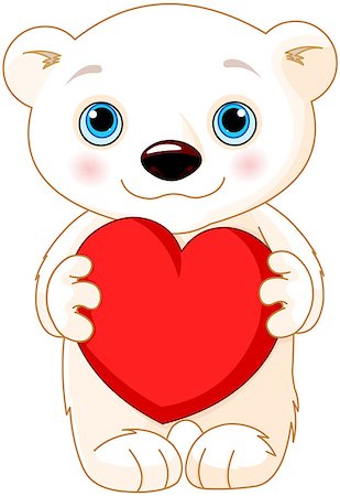 simsearch:400-06630484,k - Illustration of very cute polar bear holds a heart Stock Photo - Budget Royalty-Free & Subscription, Code: 400-07904367