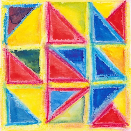 Watercolor seamless pattern. Hand drawn geometric background. Modern abstract wallpaper. Vector illustration. Photographie de stock - Aubaine LD & Abonnement, Code: 400-07904384