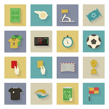 simsearch:400-08133793,k - Soccer flat icons set vector graphic illustration design Photographie de stock - Aubaine LD & Abonnement, Code: 400-07904396