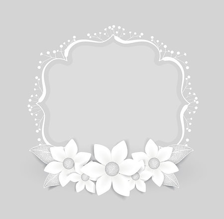 simsearch:400-08020817,k - Floral frame with white flowers with place for text Foto de stock - Super Valor sin royalties y Suscripción, Código: 400-07904444