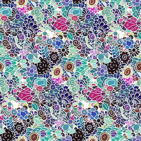 simsearch:400-07510594,k - Seamless pattern -  flower background in doodle style. Vector illustration. Stock Photo - Budget Royalty-Free & Subscription, Code: 400-07904484