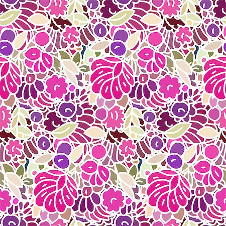 simsearch:400-07510594,k - Seamless pattern -  flower background in doodle style. Vector illustration. Stock Photo - Budget Royalty-Free & Subscription, Code: 400-07904485