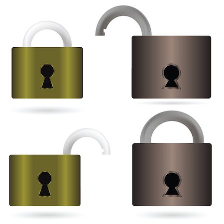 simsearch:400-04531638,k - colorful illustration  with open and closed padlock icons on white  background Fotografie stock - Microstock e Abbonamento, Codice: 400-07904531