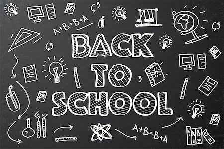 simsearch:400-07296734,k - Back to school chalkboard sketch Vector illustration Stock Photo - Budget Royalty-Free & Subscription, Code: 400-07900044