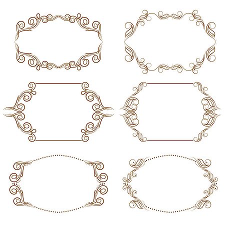 simsearch:400-05911971,k - Vector set of decorative ornate frames with floral elements for invitations. Page decoration. Stock Photo - Budget Royalty-Free & Subscription, Code: 400-07900166