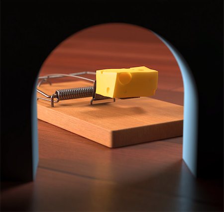 simsearch:700-00080730,k - Looking from the hole, the mousetrap with cheese across the wall. Foto de stock - Super Valor sin royalties y Suscripción, Código: 400-07900200