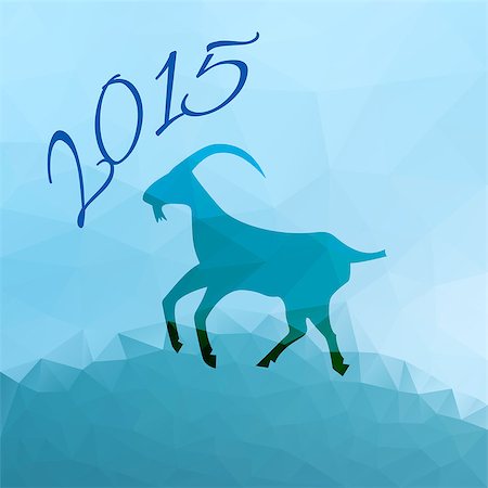 Geometric pattern goat. Chinese astrological sign. New Year 2015. Stock Photo - Budget Royalty-Free & Subscription, Code: 400-07900217