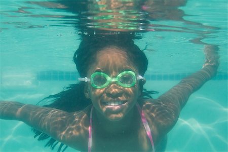 swimsuit underwater posing - Cute kid posing underwater in pool at the leisure center Stock Photo - Budget Royalty-Free & Subscription, Code: 400-07900857