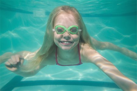 swimsuit underwater posing - Cute kid posing underwater in pool at the leisure center Stock Photo - Budget Royalty-Free & Subscription, Code: 400-07900868