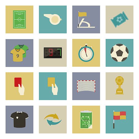 simsearch:400-08955612,k - Soccer flat icons set vector graphic illustration design Stockbilder - Microstock & Abonnement, Bildnummer: 400-07902735