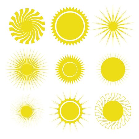 simsearch:400-08035211,k - colorful illustration  with sun icons set on white background Foto de stock - Super Valor sin royalties y Suscripción, Código: 400-07902731
