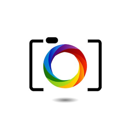 simsearch:400-06770309,k - Camera with colorful aperture- photography logo Stockbilder - Microstock & Abonnement, Bildnummer: 400-07902860