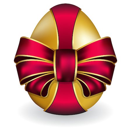 egg (concept) - Vector illustration of Easter egg with red bow Stock Photo - Budget Royalty-Free & Subscription, Code: 400-07902888