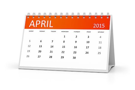 simsearch:400-06912620,k - An image of a table calendar for your events April 2015 Stock Photo - Budget Royalty-Free & Subscription, Code: 400-07902920