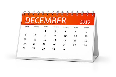 An image of a table calendar for your events December 2015 Stock Photo - Budget Royalty-Free & Subscription, Code: 400-07902922