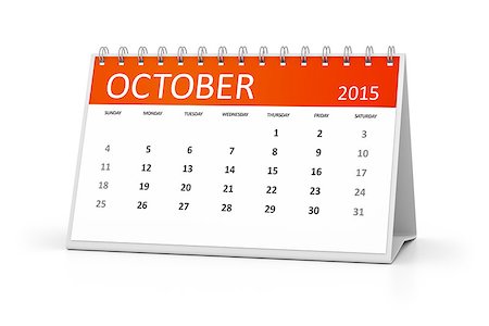 An image of a table calendar for your events October 2015 Stock Photo - Budget Royalty-Free & Subscription, Code: 400-07902930