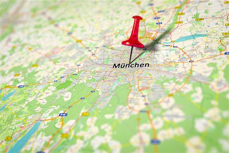 simsearch:400-08290098,k - An image of a map shows Munich in Germany - source from openstreetmap.de Stock Photo - Budget Royalty-Free & Subscription, Code: 400-07903287