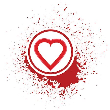 illustration  with heart icon on red blot background Stock Photo - Budget Royalty-Free & Subscription, Code: 400-07903306