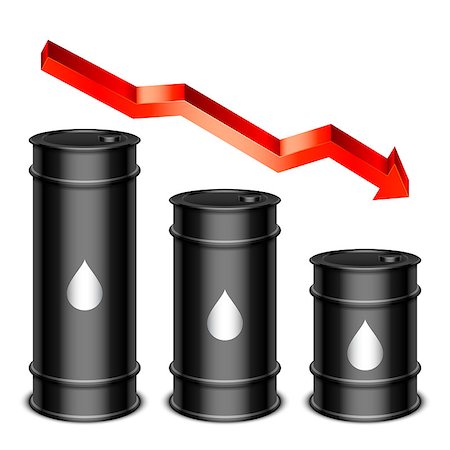 simsearch:400-08528272,k - Row of oil barrels and red chart arrow Stock Photo - Budget Royalty-Free & Subscription, Code: 400-07903497