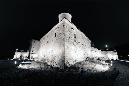 simsearch:400-06526519,k - Old fortress "Cetatuia" illuminated at night, Brasov, Romania Stock Photo - Budget Royalty-Free & Subscription, Code: 400-07903507