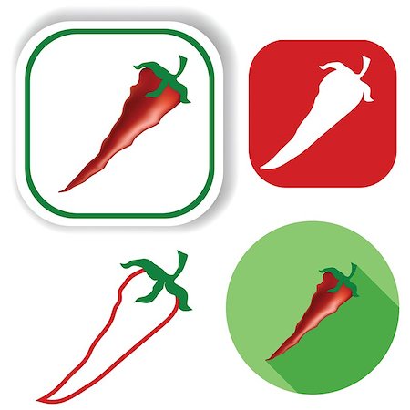 simsearch:400-04864980,k - colorful illustration  with red pepper icons on white background Photographie de stock - Aubaine LD & Abonnement, Code: 400-07903560