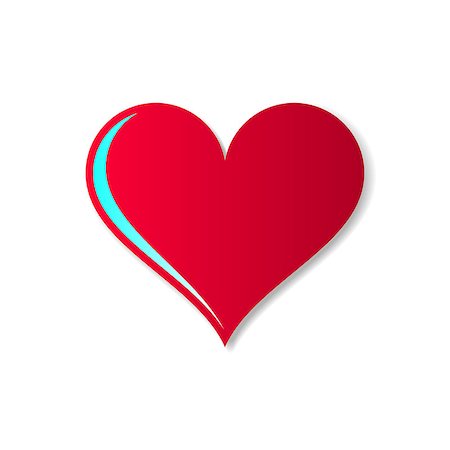 simsearch:400-08646427,k - Red vector heart symbol with shadow illustration isolated Foto de stock - Super Valor sin royalties y Suscripción, Código: 400-07903847