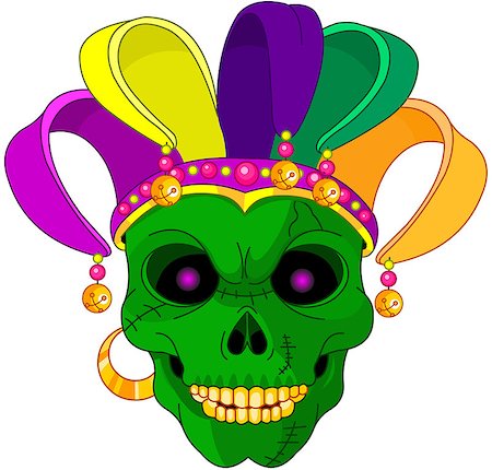 Illustration of Mardi Gras skull mask Stock Photo - Budget Royalty-Free & Subscription, Code: 400-07903889