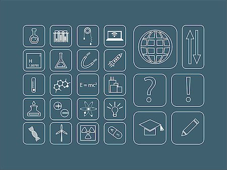 Modern vector set of thin line icons of science for web and mobile Stock Photo - Budget Royalty-Free & Subscription, Code: 400-07914108