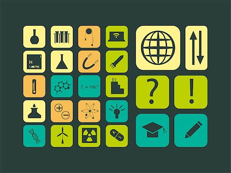 symbol for intelligence - Modern flat vector set of scientific icons for web and mobile Stock Photo - Budget Royalty-Free & Subscription, Code: 400-07914109