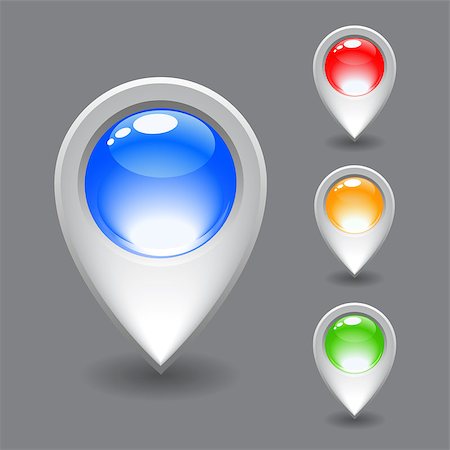 simsearch:400-06413986,k - Set of white map pointer icon. Vector illustration Stock Photo - Budget Royalty-Free & Subscription, Code: 400-07914365