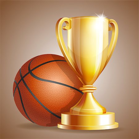 simsearch:832-03640688,k - Golden trophy cup with a Basketball ball. Vector illustration Foto de stock - Royalty-Free Super Valor e Assinatura, Número: 400-07914389