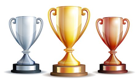 simsearch:400-08708838,k - Vector gold, silver and bronze winners cup. Vector illustration Photographie de stock - Aubaine LD & Abonnement, Code: 400-07914396
